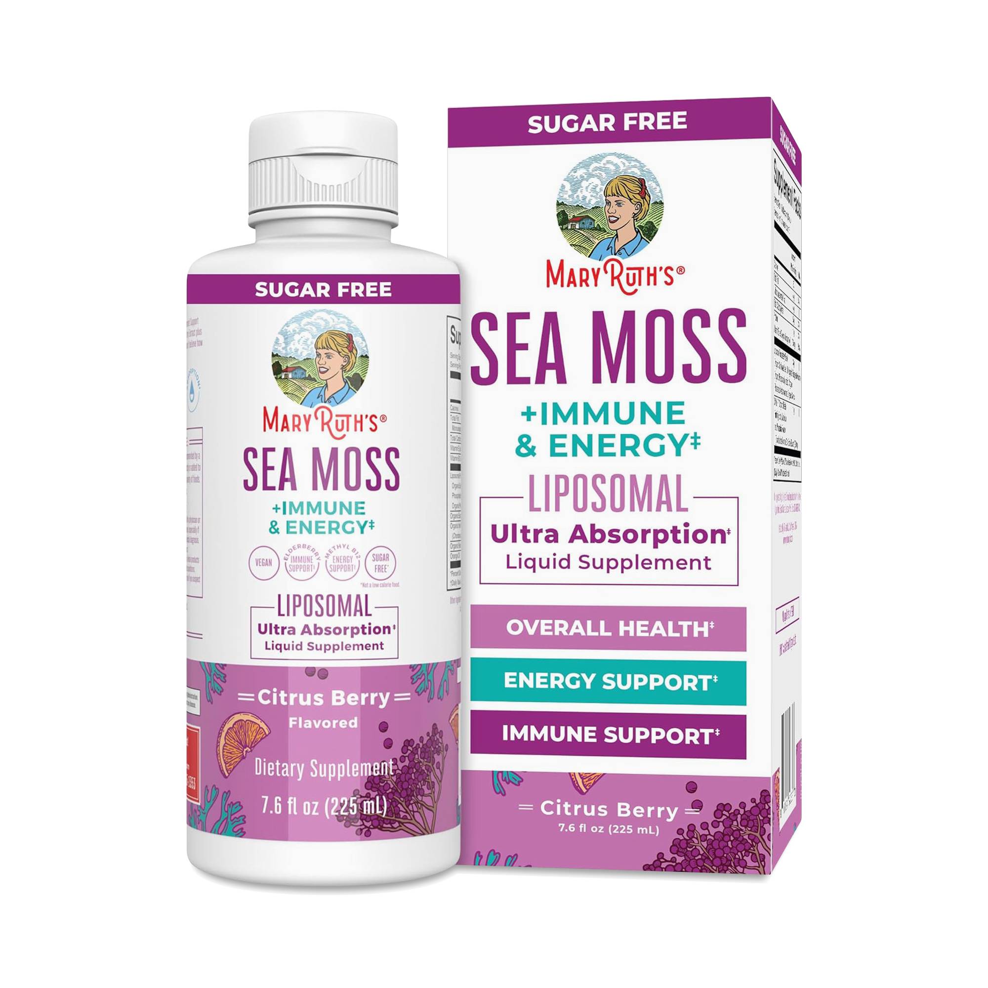Sea Moss + Immune & Energy Liposomal, Citrus Berry
