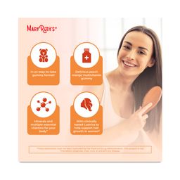 Multivitamin Gummies & Hair Growth, Peach Mango