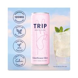Adaptogenic Sparkling Drink with Magnesium, Elderflower Mint