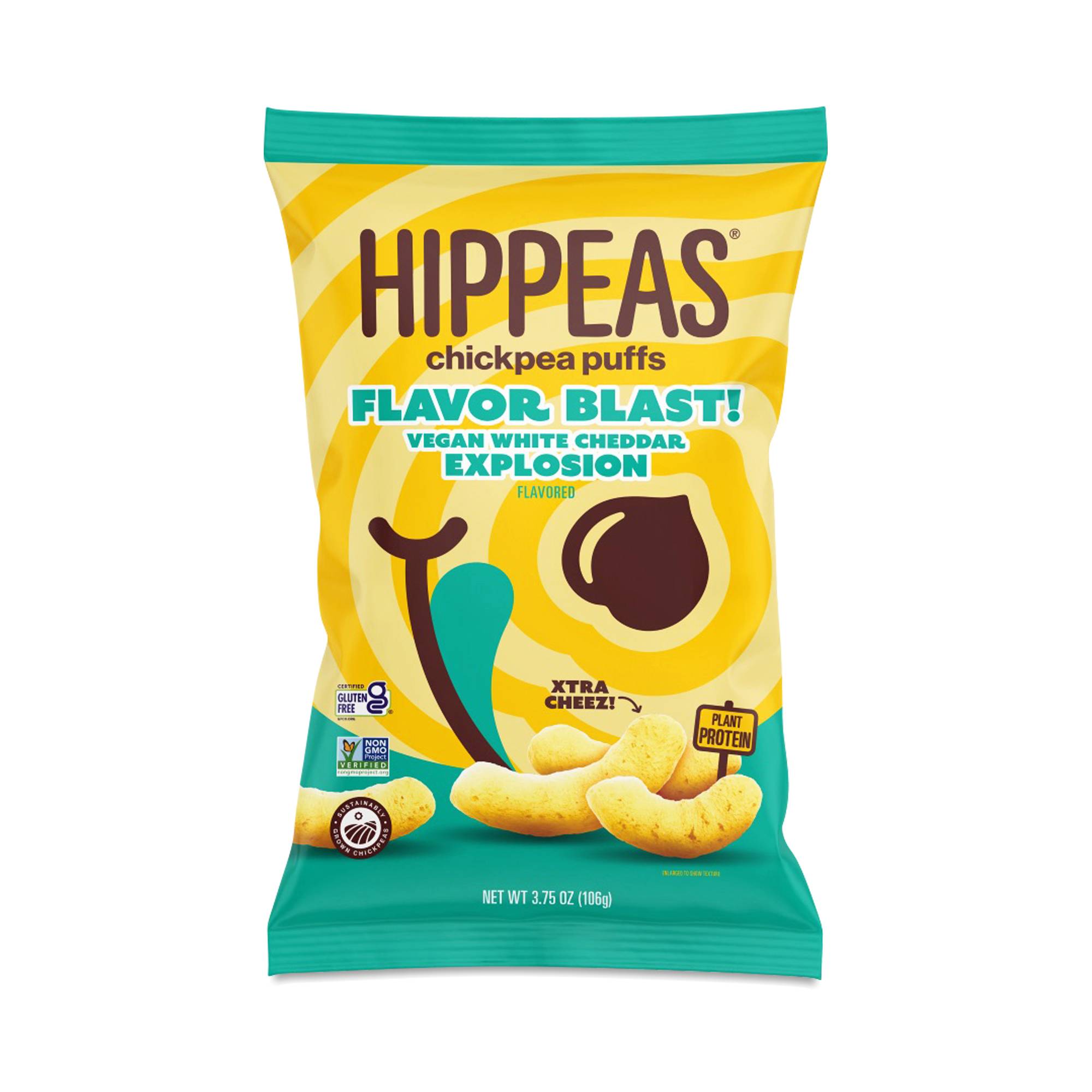 Chickpea Puffs Flavor Blast!, Vegan White Cheddar Explosion