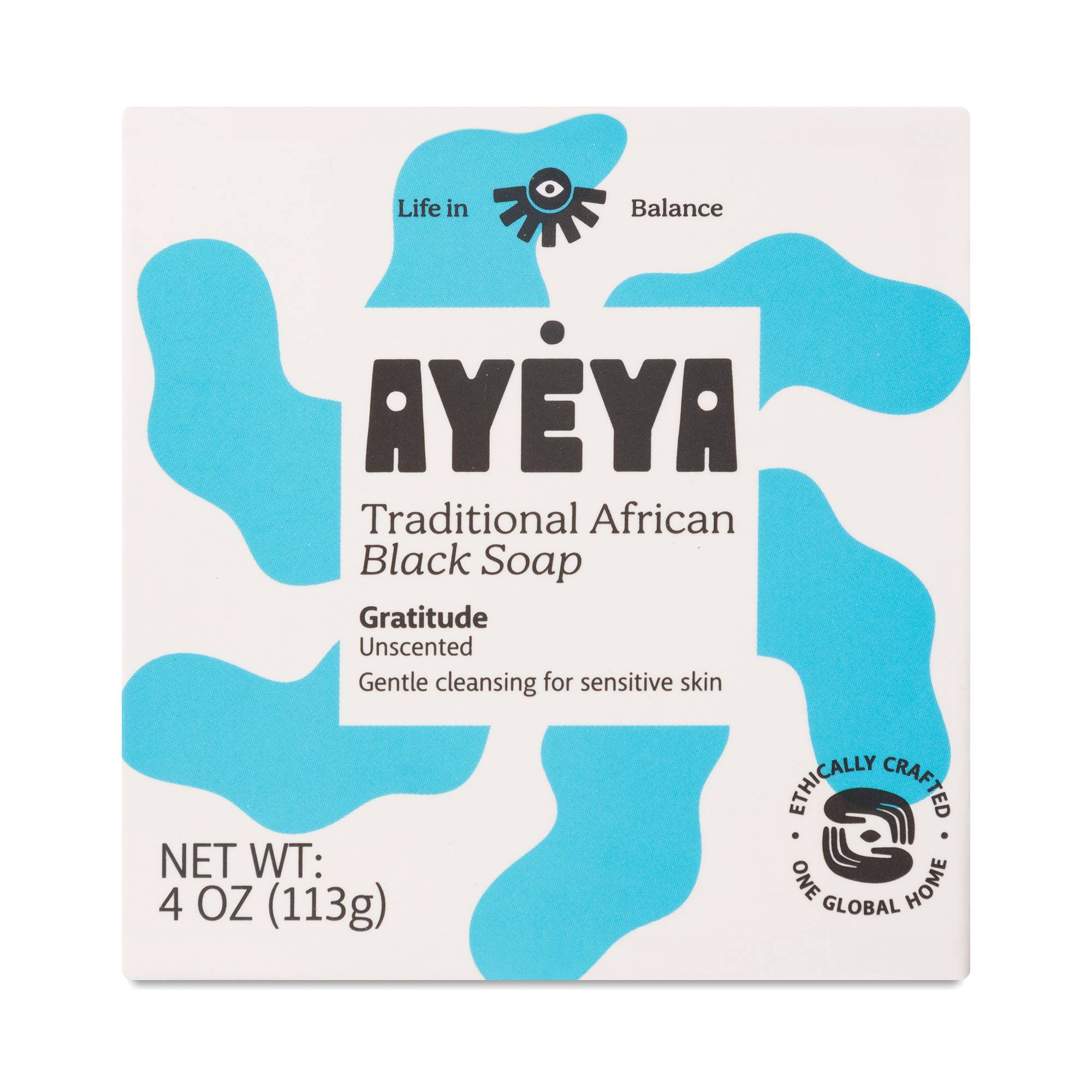 Traditional African Black Bar Soap, Gratitude Unscented