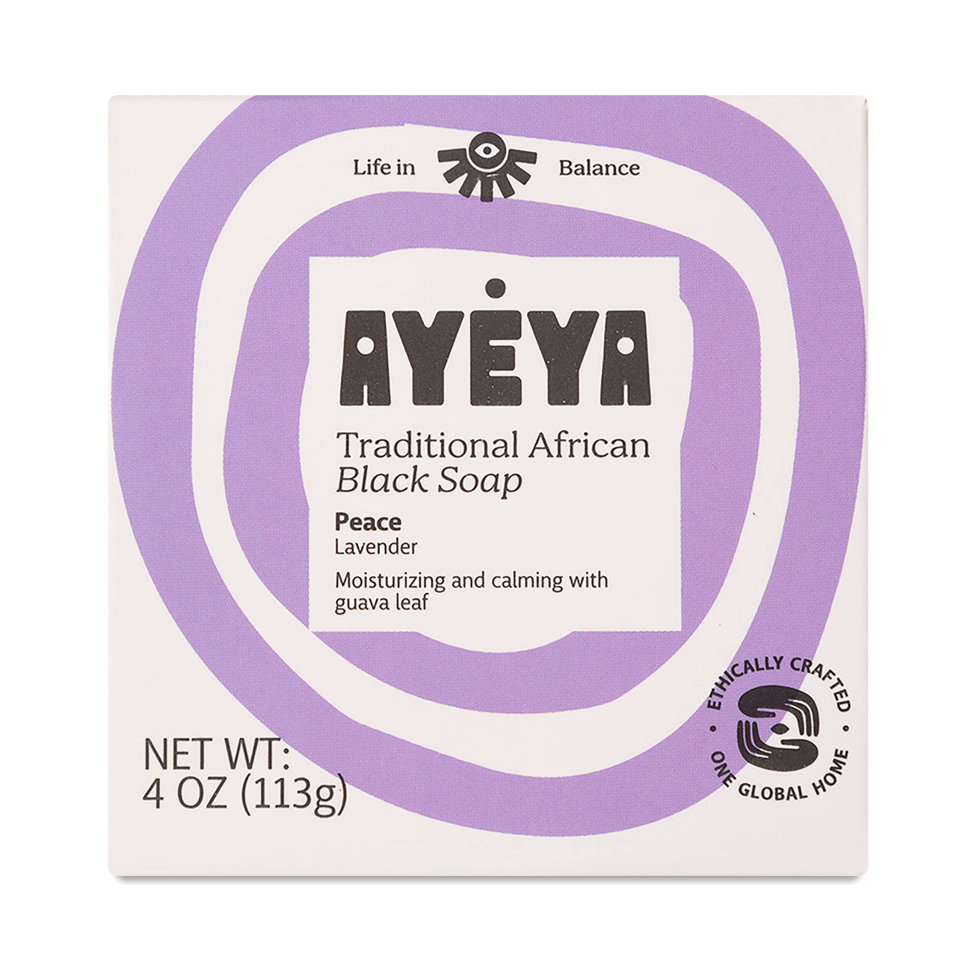 Traditional African Black Bar Soap, Peace