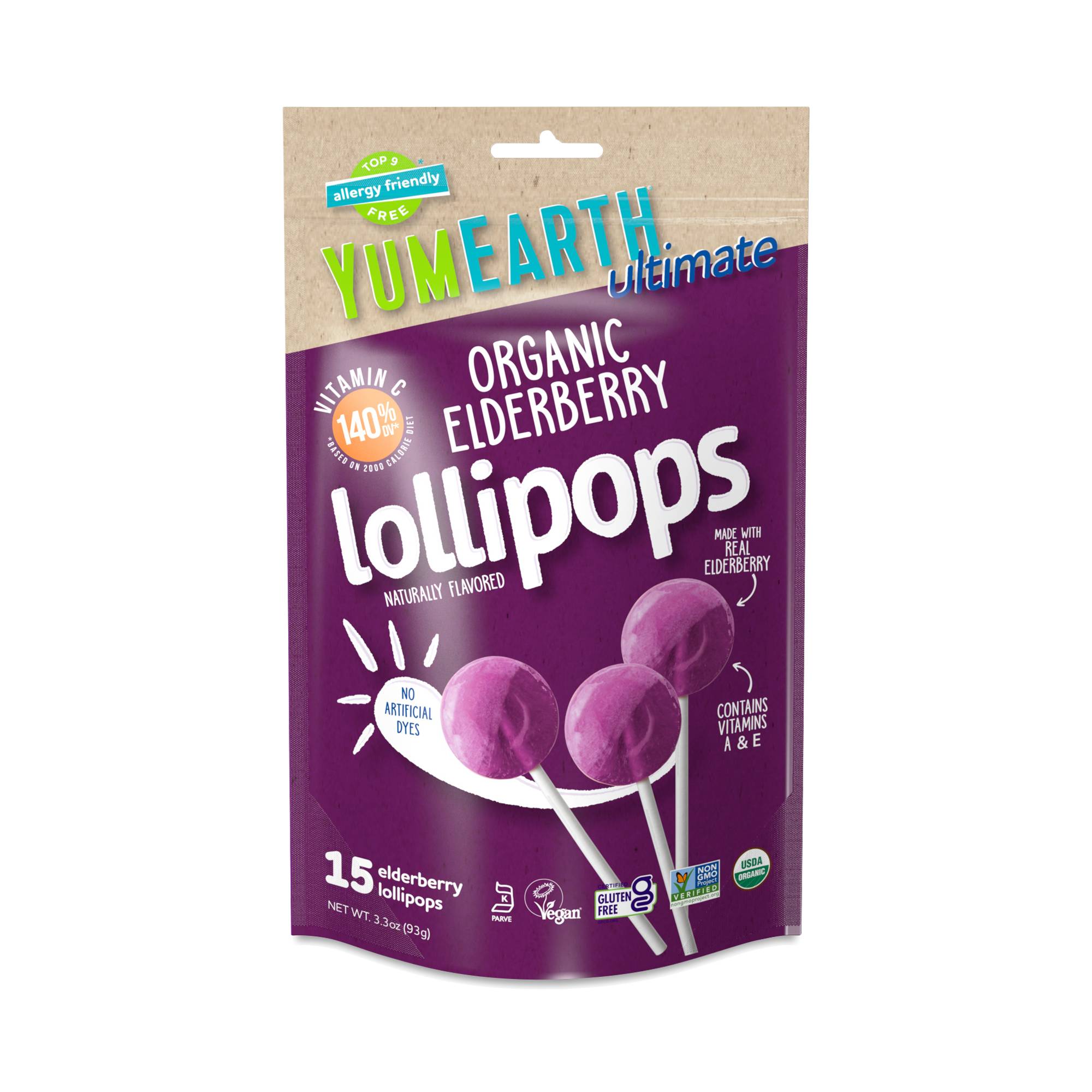 Organic Lollipops, Elderberry