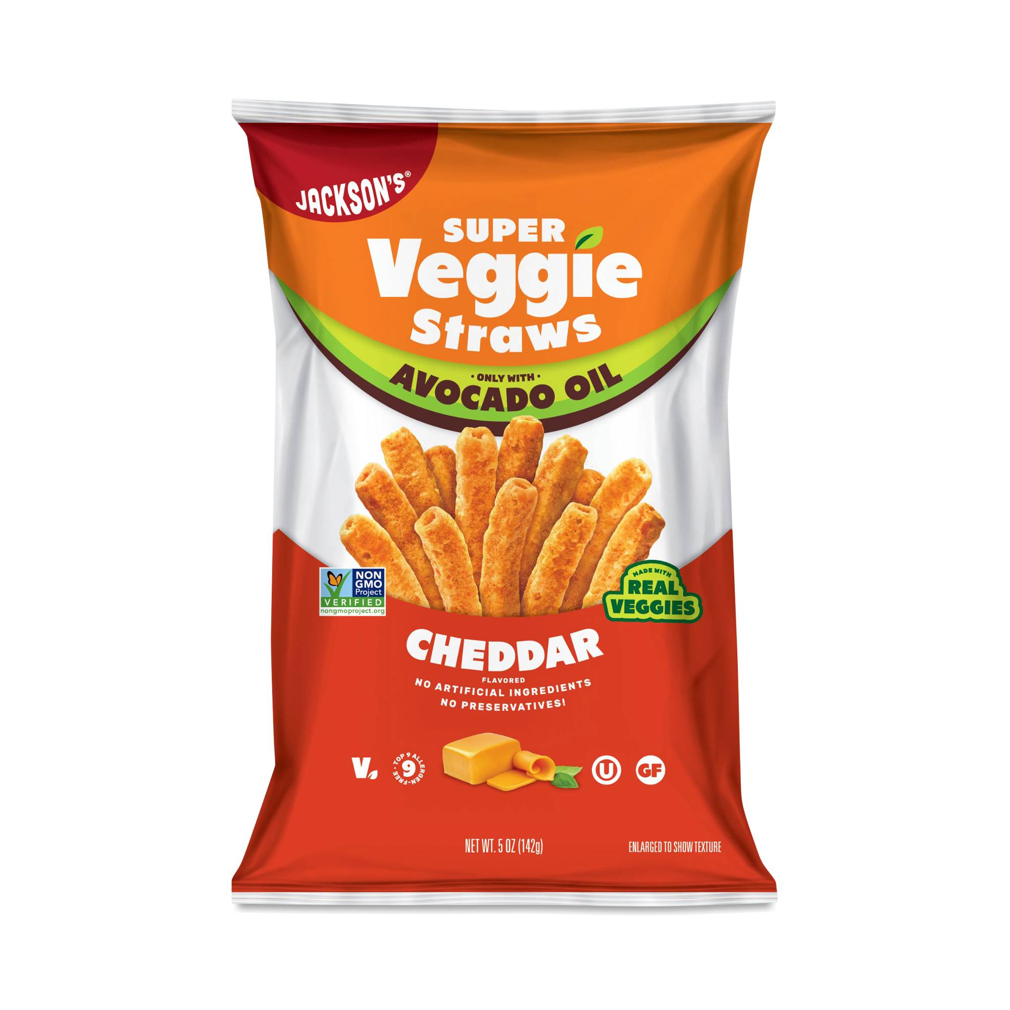 Avocado Oil Super Veggie Straws, Cheddar
