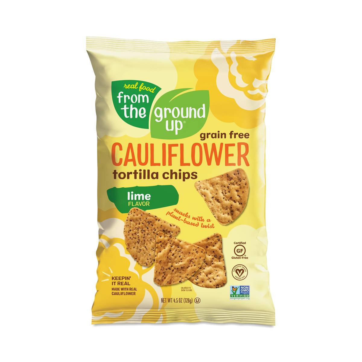 From The Ground UP Cauliflower Tortilla Chips, Lime Thrive Market