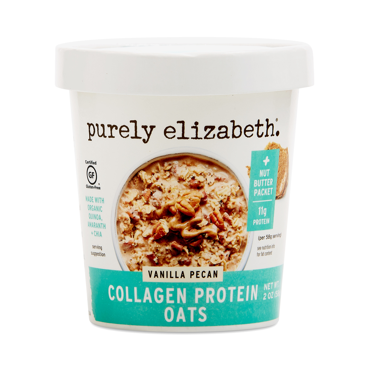 Purely Elizabeth Collagen Protein Oats Cup, Vanilla Pecan Thrive Market