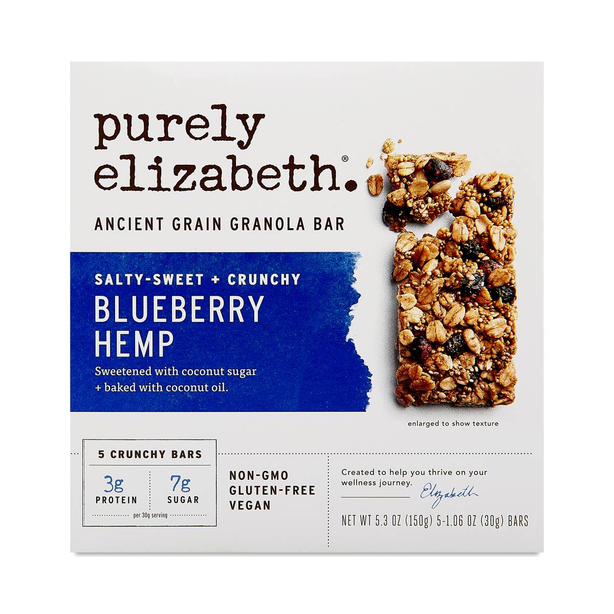 Purely Elizabeth Ancient Grain Granola Bar, Blueberry Hemp Thrive Market