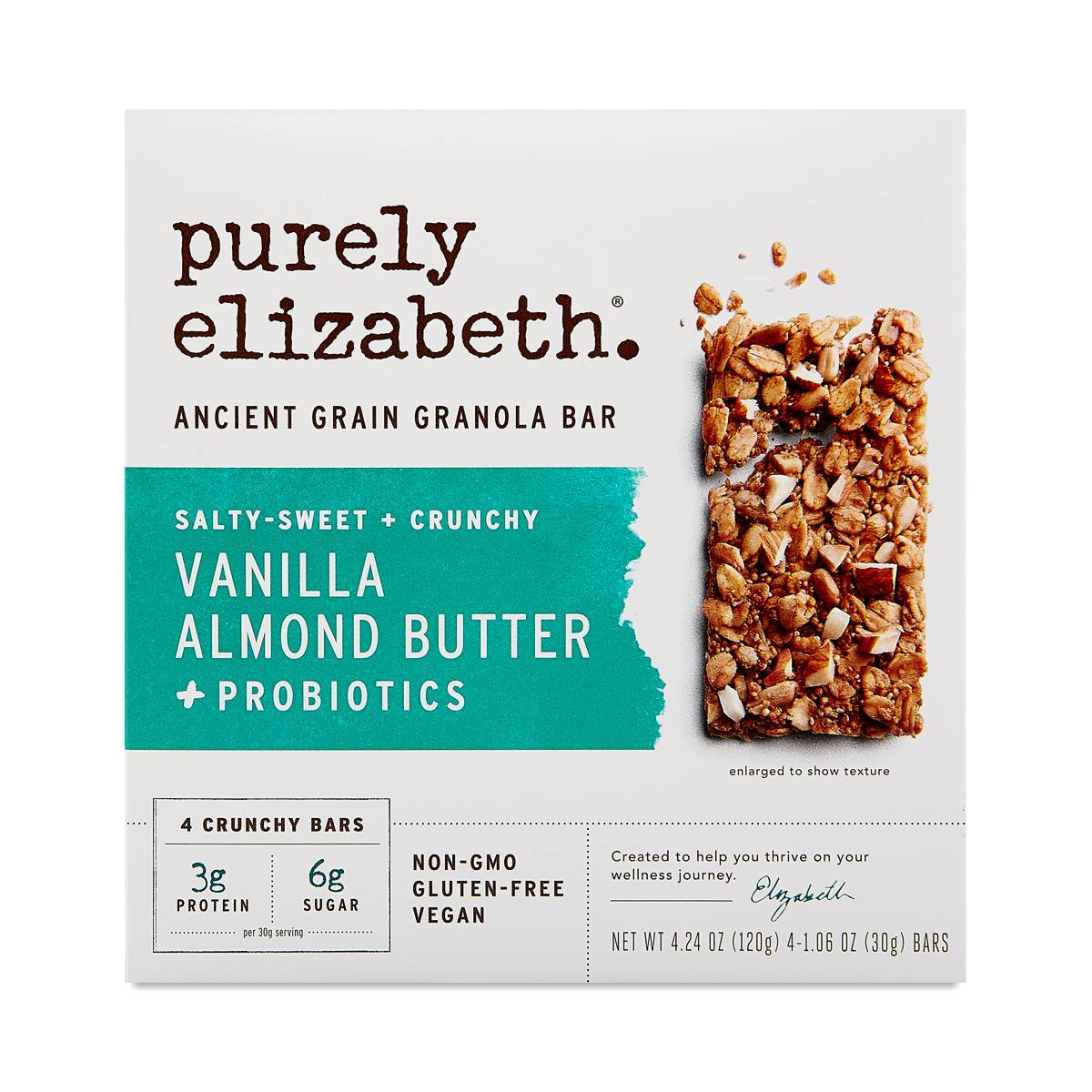 Purely Elizabeth Ancient Grain Granola Bar, Vanilla Almond Butter