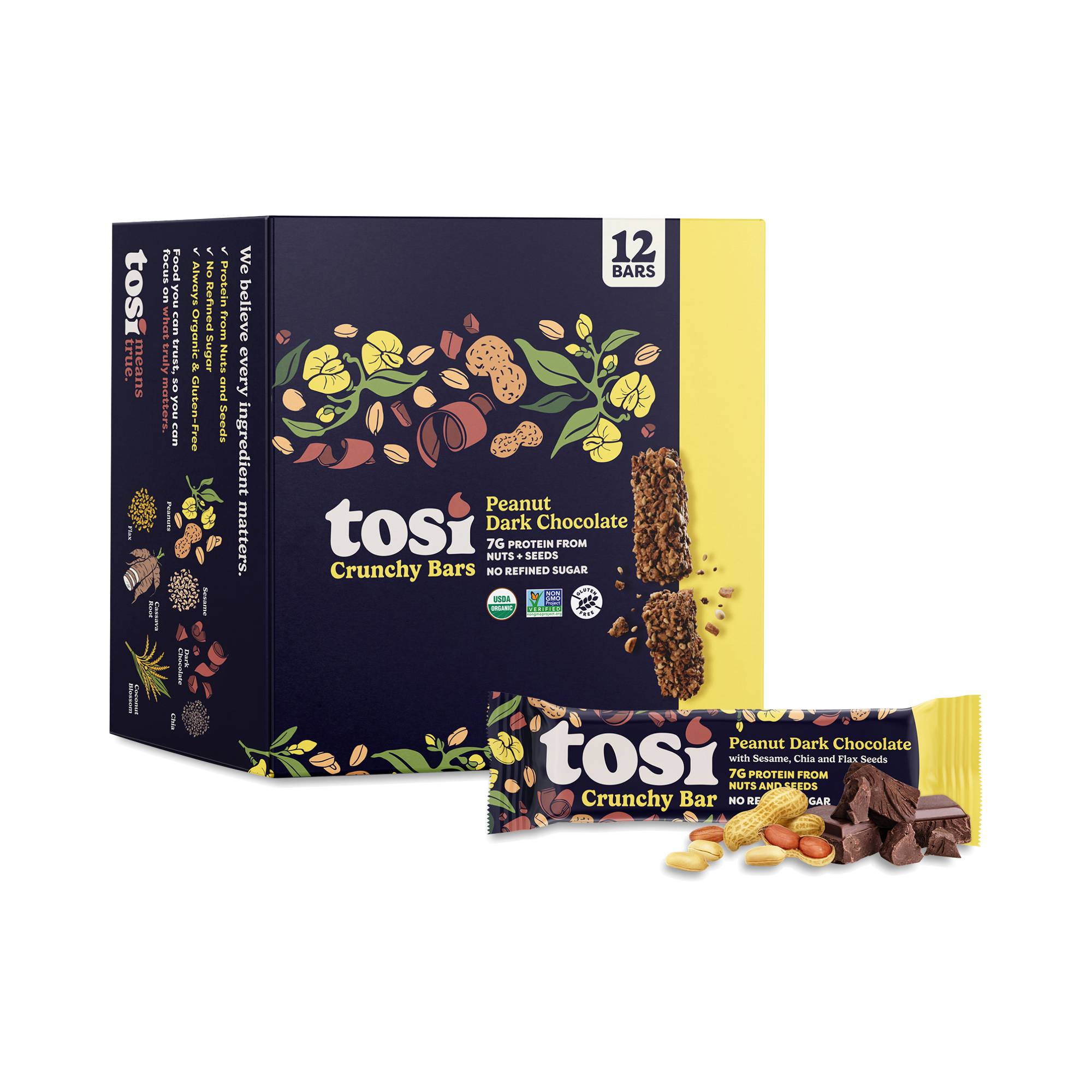 Crunchy Snack Bar, Peanut Dark Chocolate