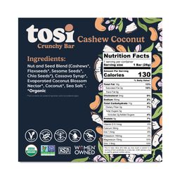 Crunchy Snack Bar, Cashew Coconut