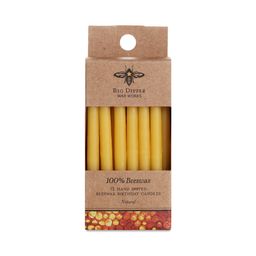 Pure Beeswax Birthday Taper Candles, Natural