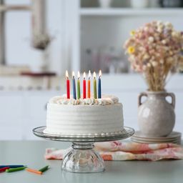 Pure Beeswax Birthday Taper Candles, Assorted Colors