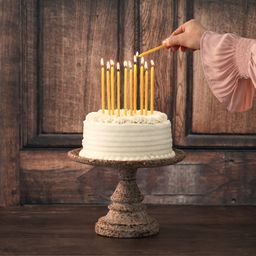 Pure Beeswax Tall Birthday Taper Candles, Natural