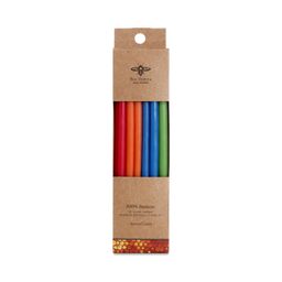Pure Beeswax Tall Birthday Taper Candles, Assorted Colors