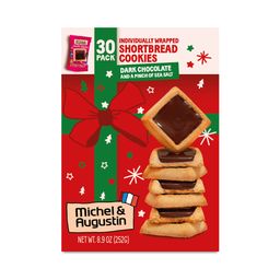 Shortbread Cookies Holiday Box, Dark Chocolate