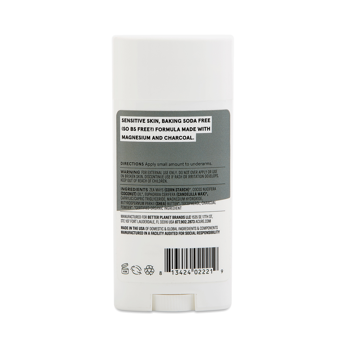 ACURE Deodorant, Charcoal Magnesium Thrive Market