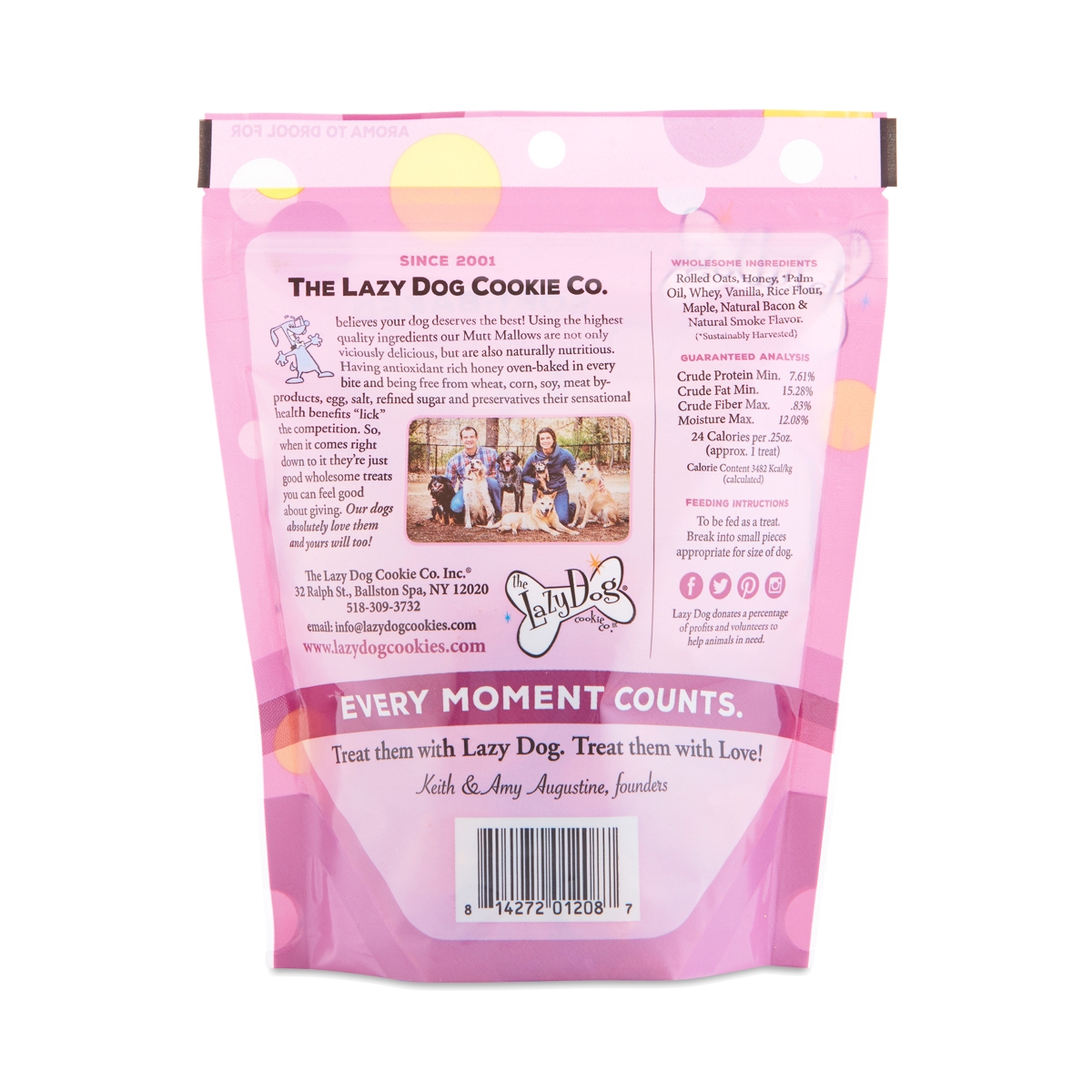 The Lazy Dog Cookie Co. Dog Treats Mutt Mallows, Maple Bacon Kissies