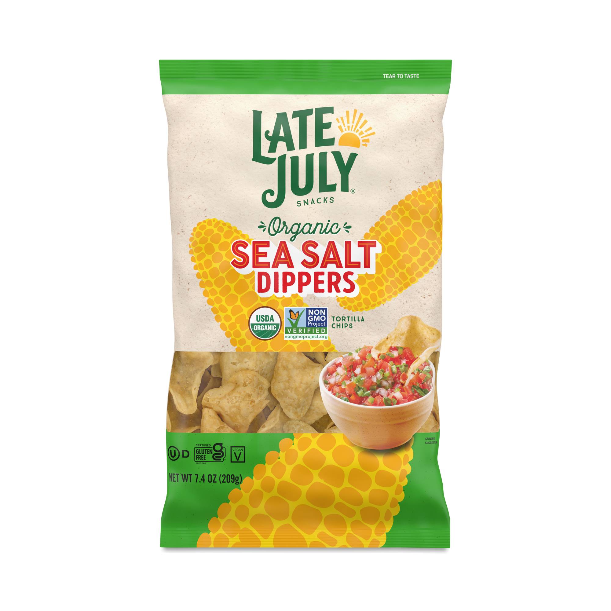 Organic Dippers Tortilla Chips, Sea Salt