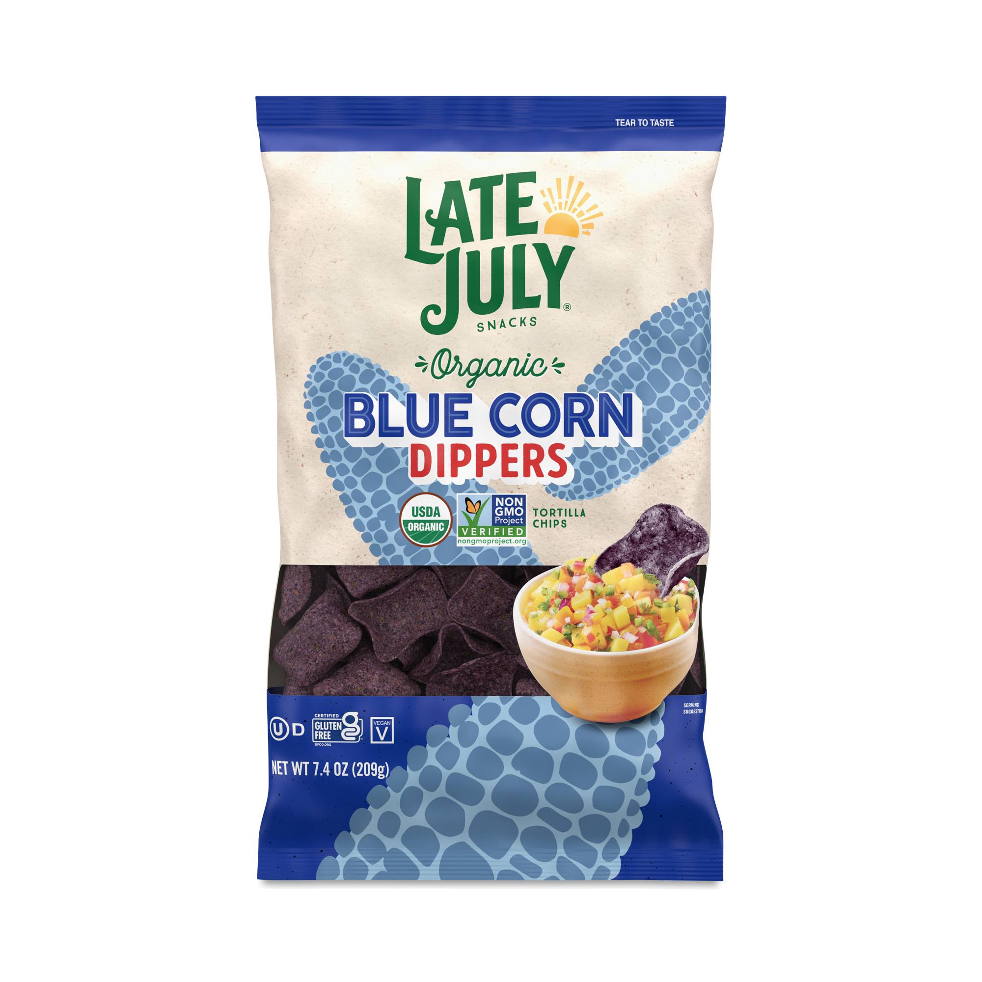 Organic Dippers Tortilla Chips, Blue Corn