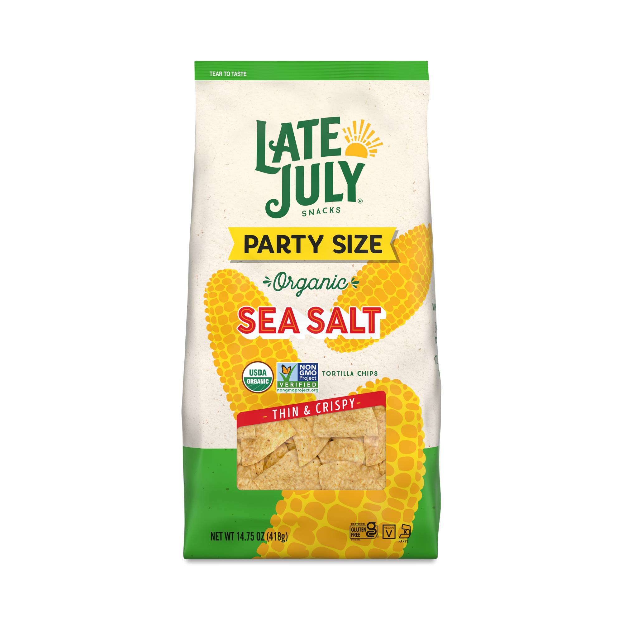 Organic Thin & Crispy Tortilla Chips, Sea Salt, Value Size