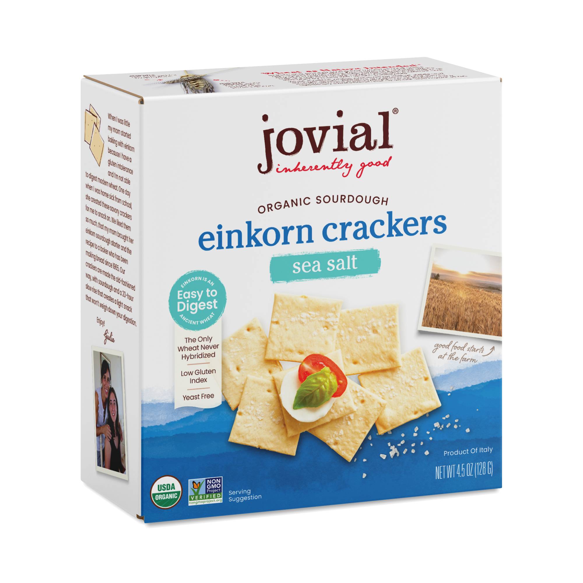 Organic Sourdough Einkorn Crackers, Sea Salt