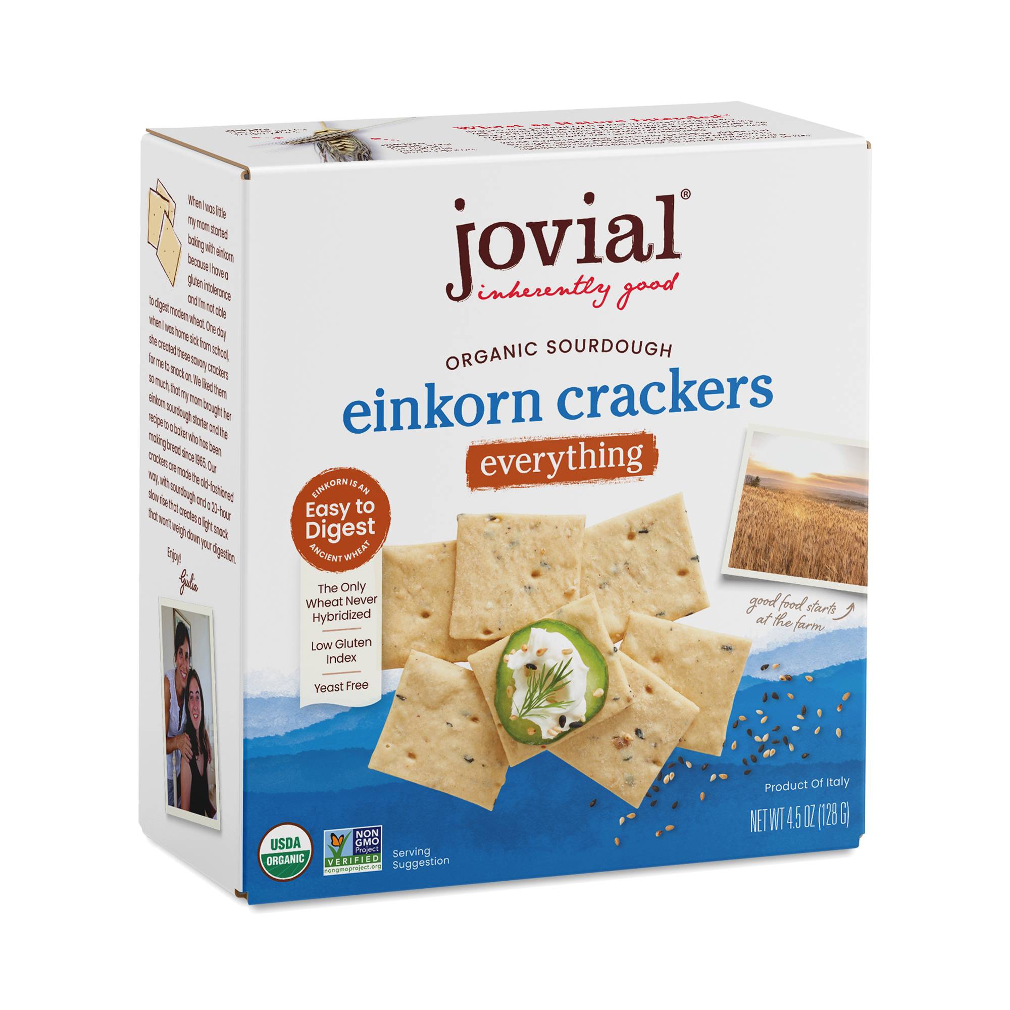 Organic Sourdough Einkorn Crackers, Everything
