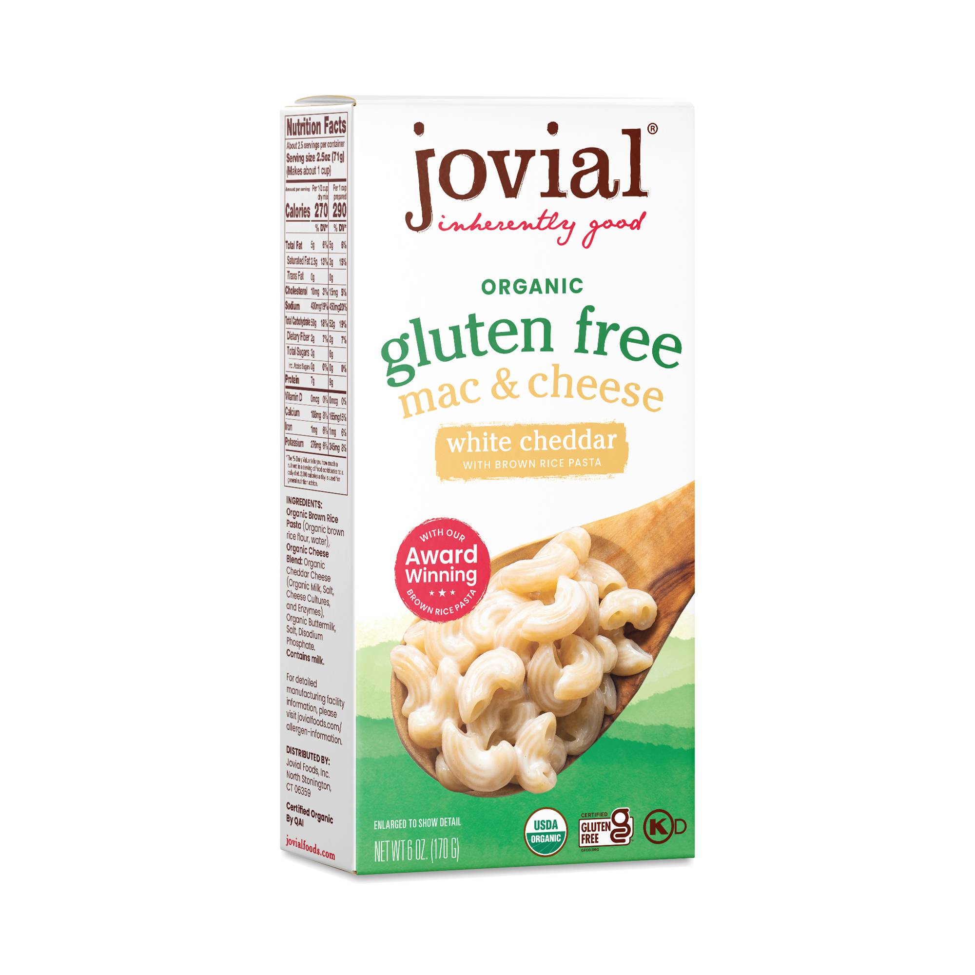 Organic Gluten Free Mac & Cheese, White Cheddar