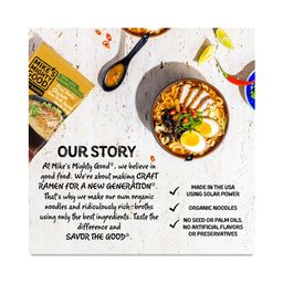 Ramen Soup Pack Made with Organic Noodles, Fried Garlic Chicken Bone Broth