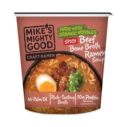 Ramen Soup Cup Made with Organic Noodles, Spicy Beef Bone Broth