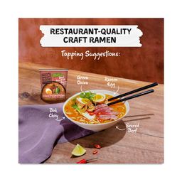 Ramen Soup Cup Made with Organic Noodles, Spicy Beef Bone Broth