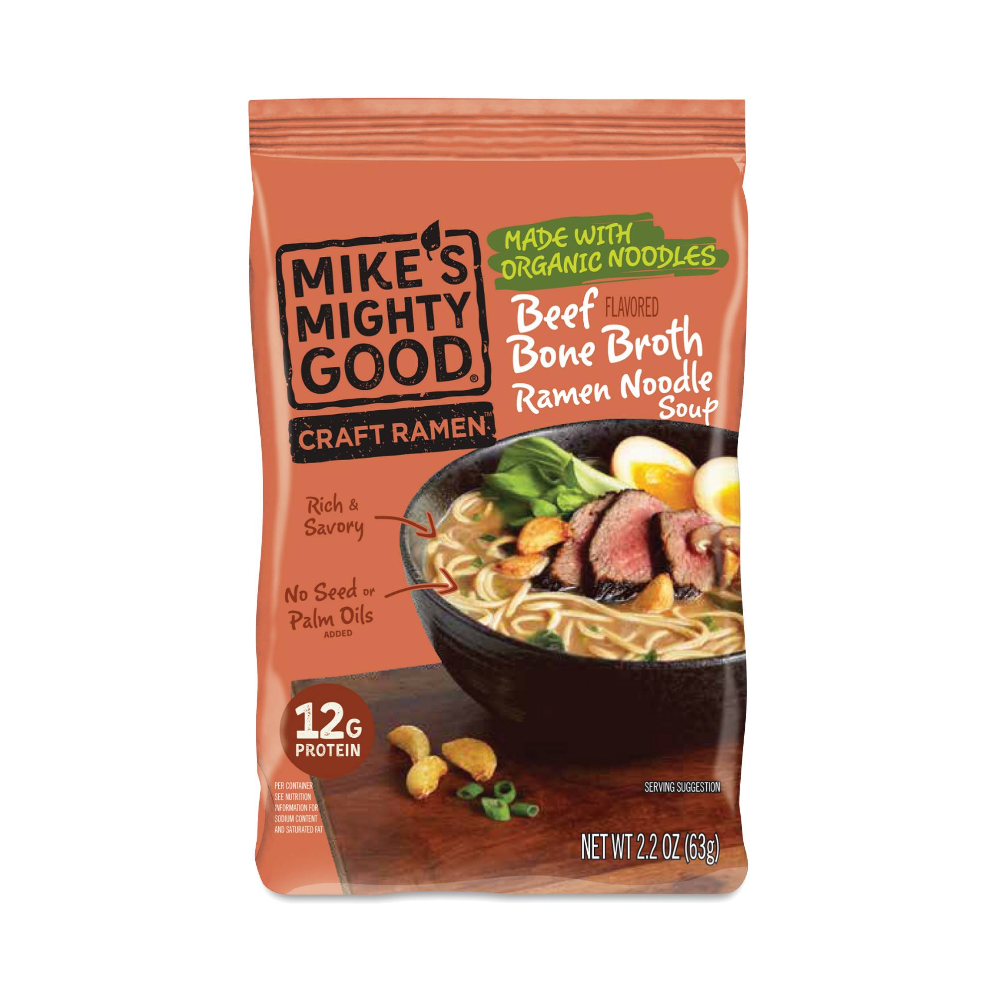 Ramen Soup Pack Made with Organic Noodles, Beef Bone Broth