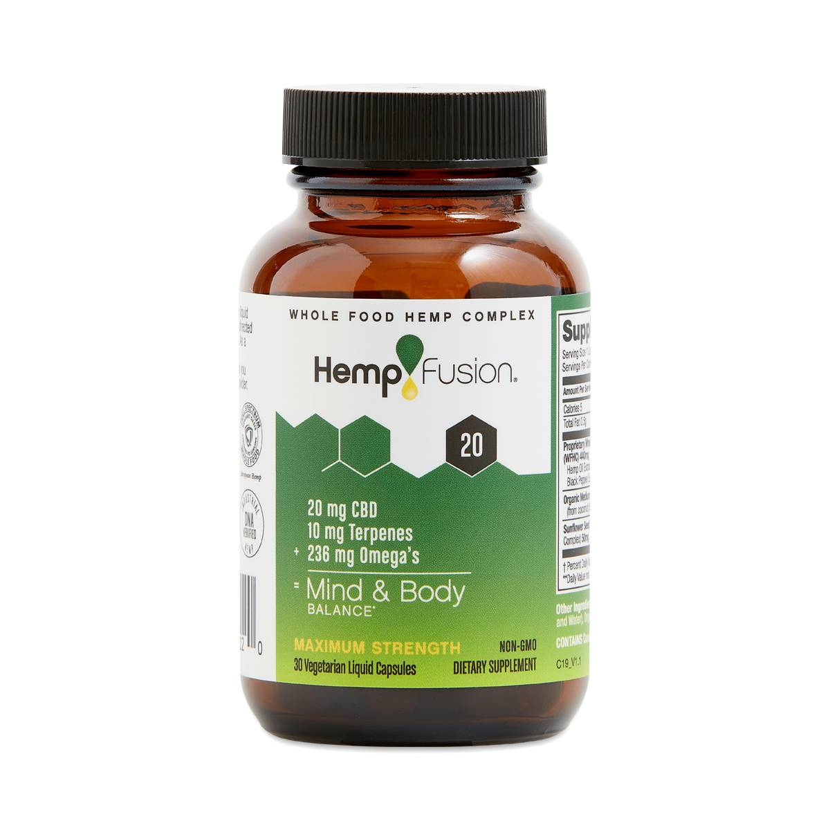 HempFusion Mind & Body Hemp Extract, 20mg Thrive Market