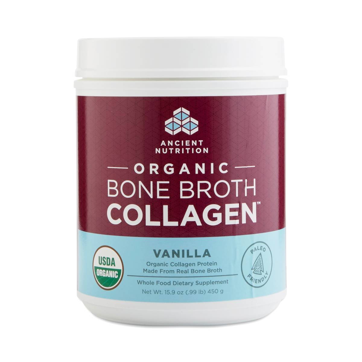 Ancient Nutrition Organic Bone Broth Collagen Powder, Vanilla Thrive