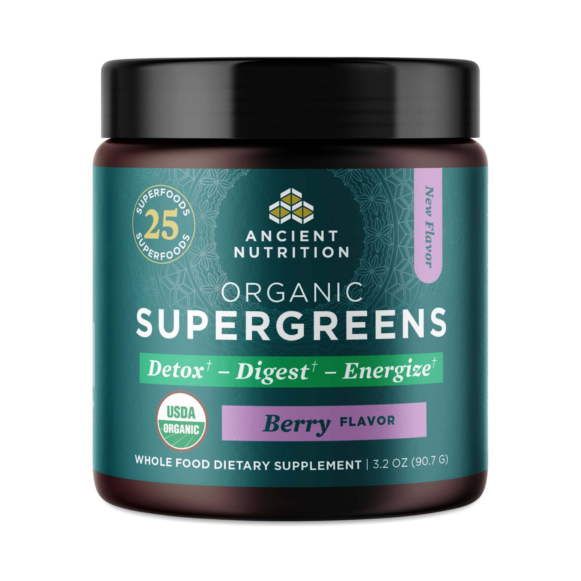 Organic Super Greens Powder, Berry