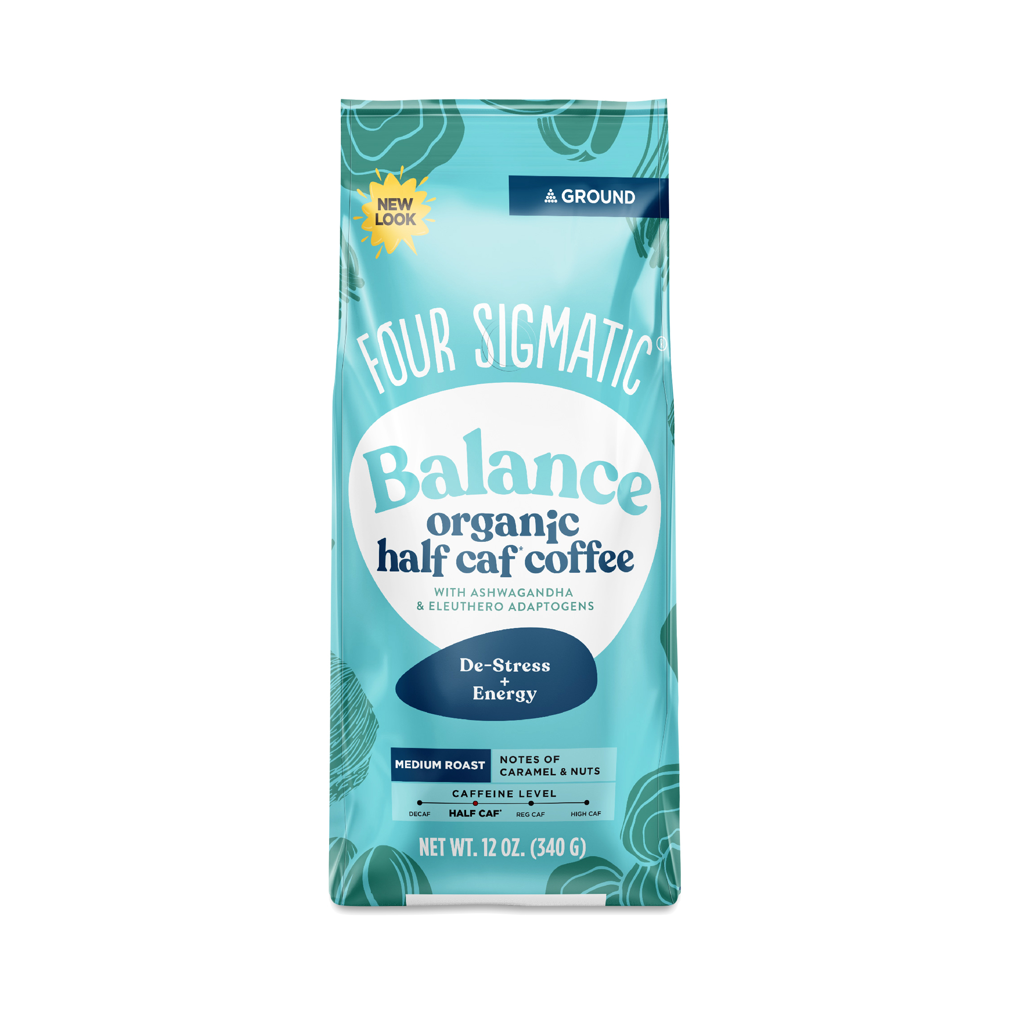 Curated visual reference: Gallery Detail: Four Sigmatic Balance Organic Half Caf Ground Coffee