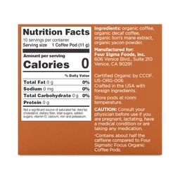 Focus Organic Half Caf Coffee Pods, Medium Roast