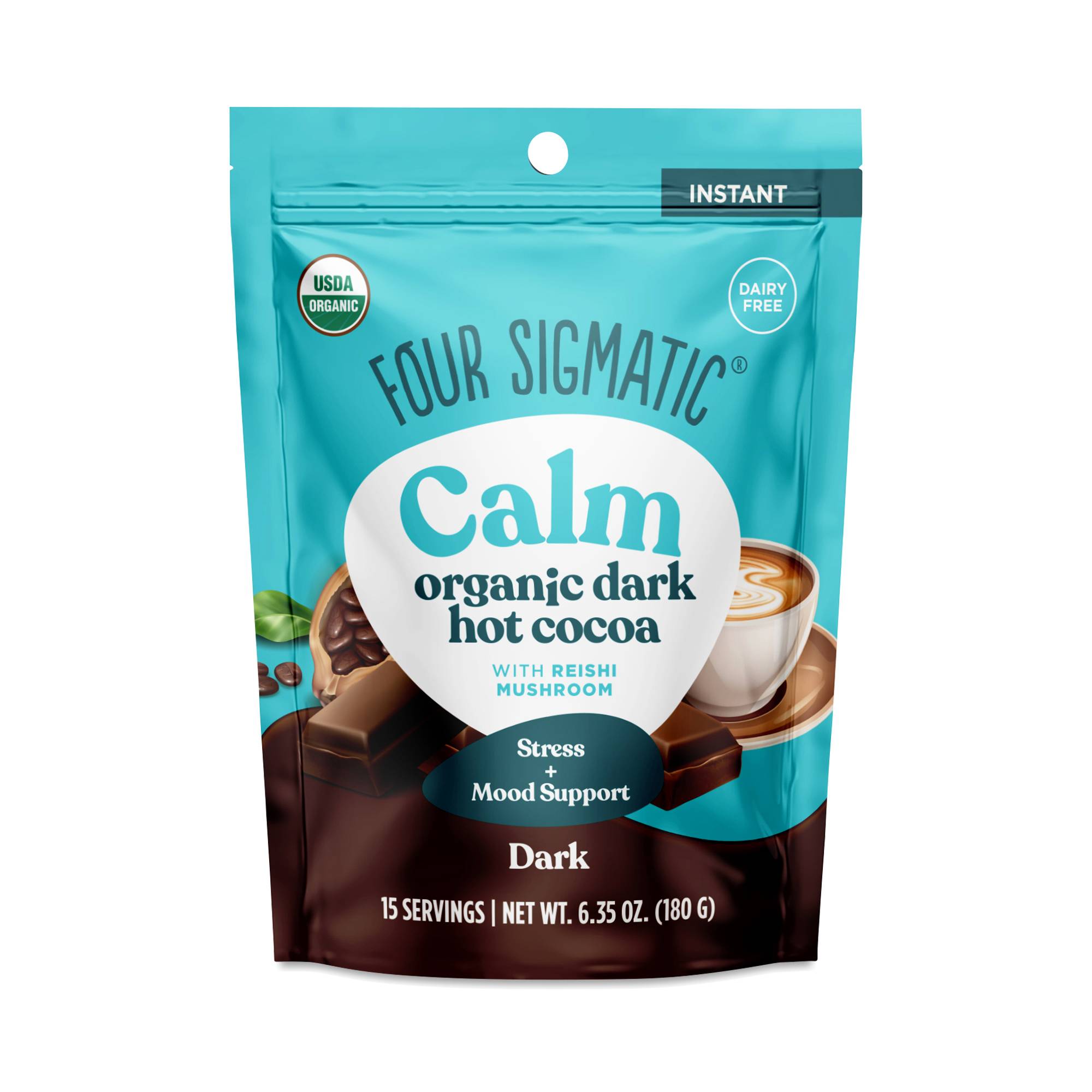Calm Organic Instant Hot Cocoa, Dark