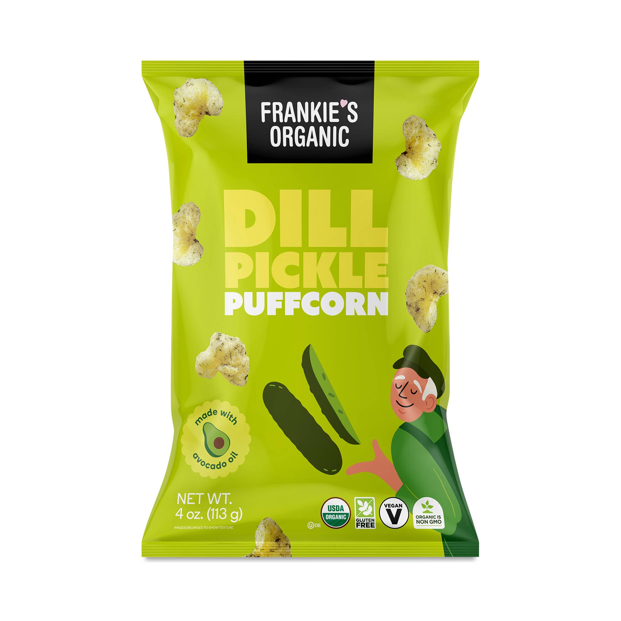 Avocado Oil Puffcorn, Dill Pickle