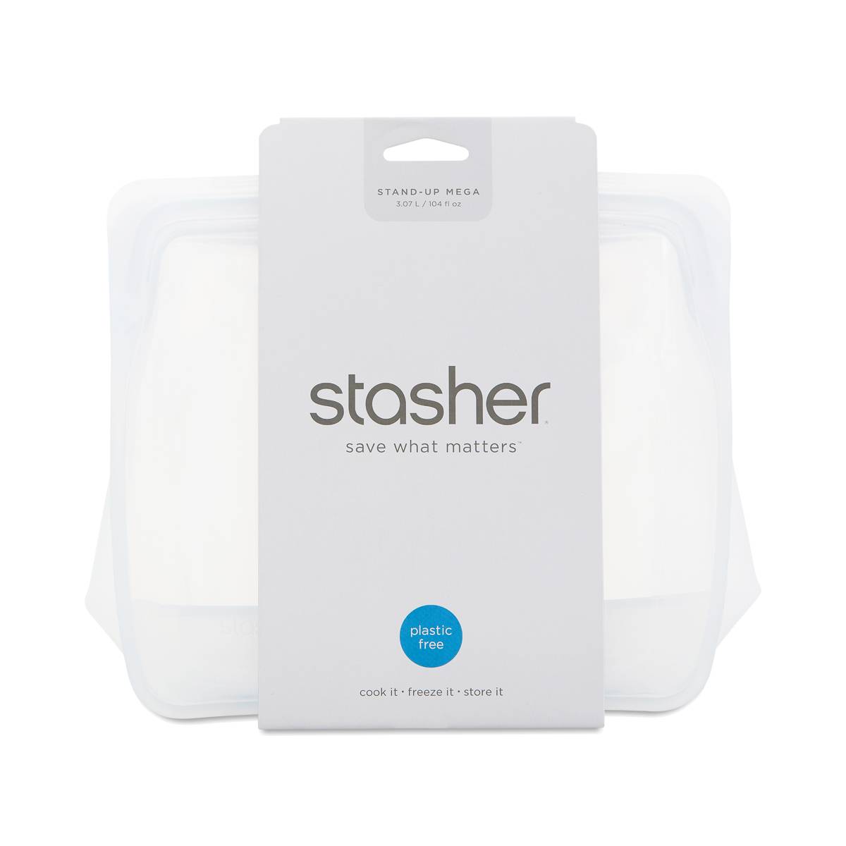 Reusable Stand-Up Bag Large, Clear