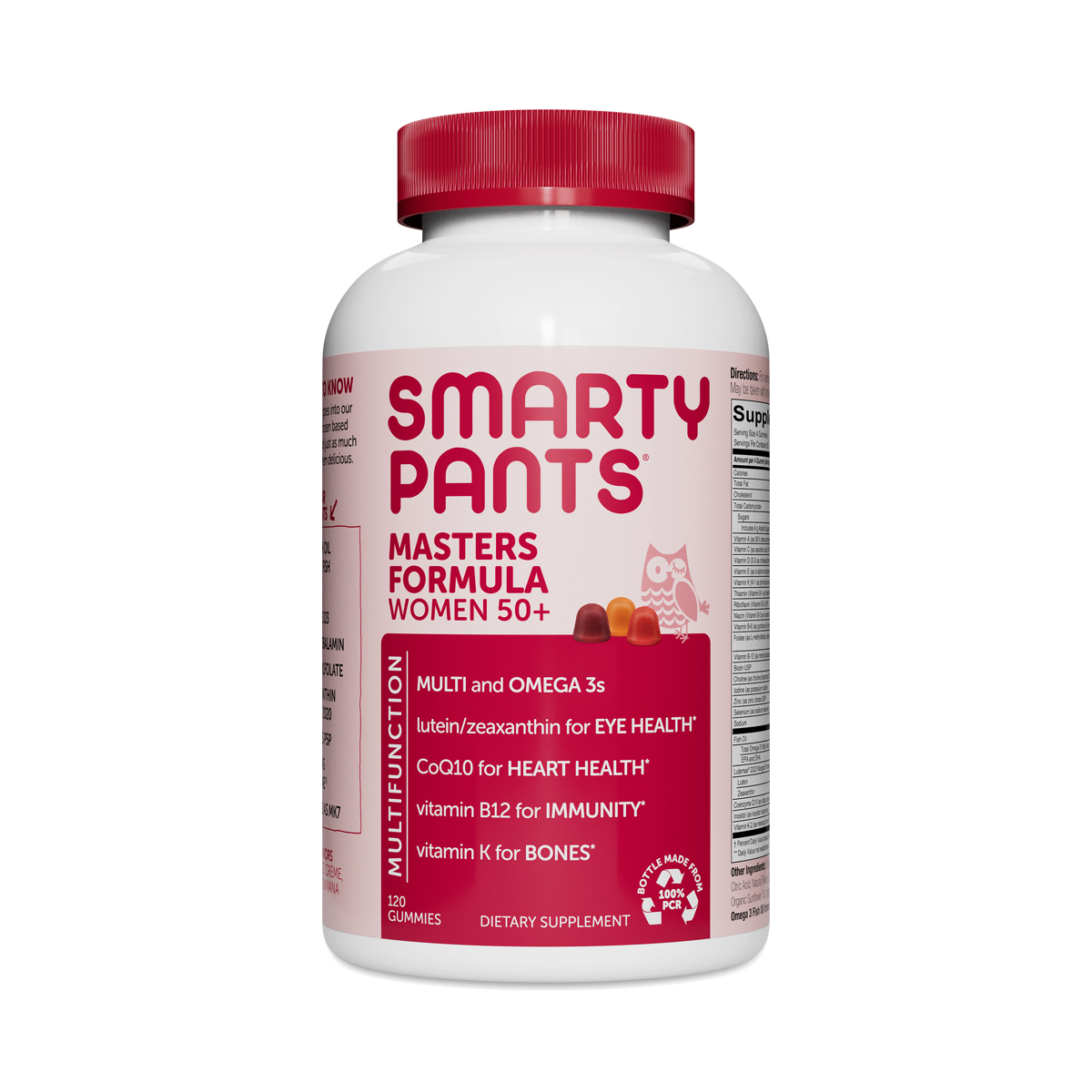 SmartyPants Organic Womens Multivitamin, Daily Gummy Vitamins: Biotin,  Probiotics, Vitamin C, D3, B12, Omega 3, & Zinc for Immune Support, Energy,  & Hair Skin & Nails, 120 Gummies, 30 Day Supply Organic Womens Gummy