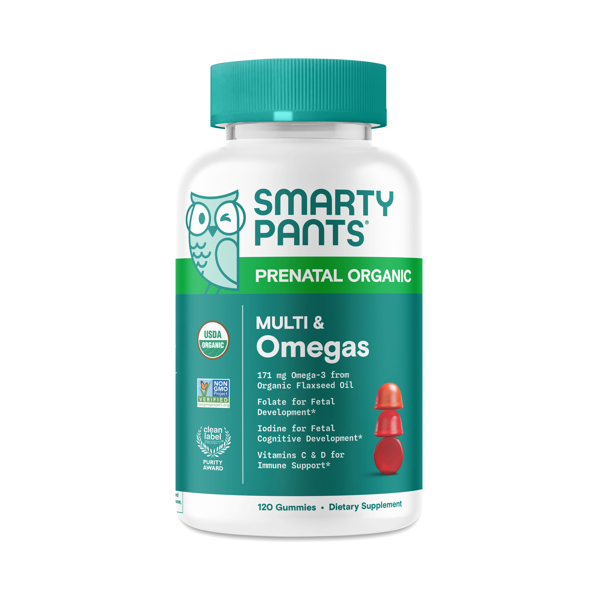 SmartyPants Organic Prenatal Multi & Omegas Gummies 120 gummies