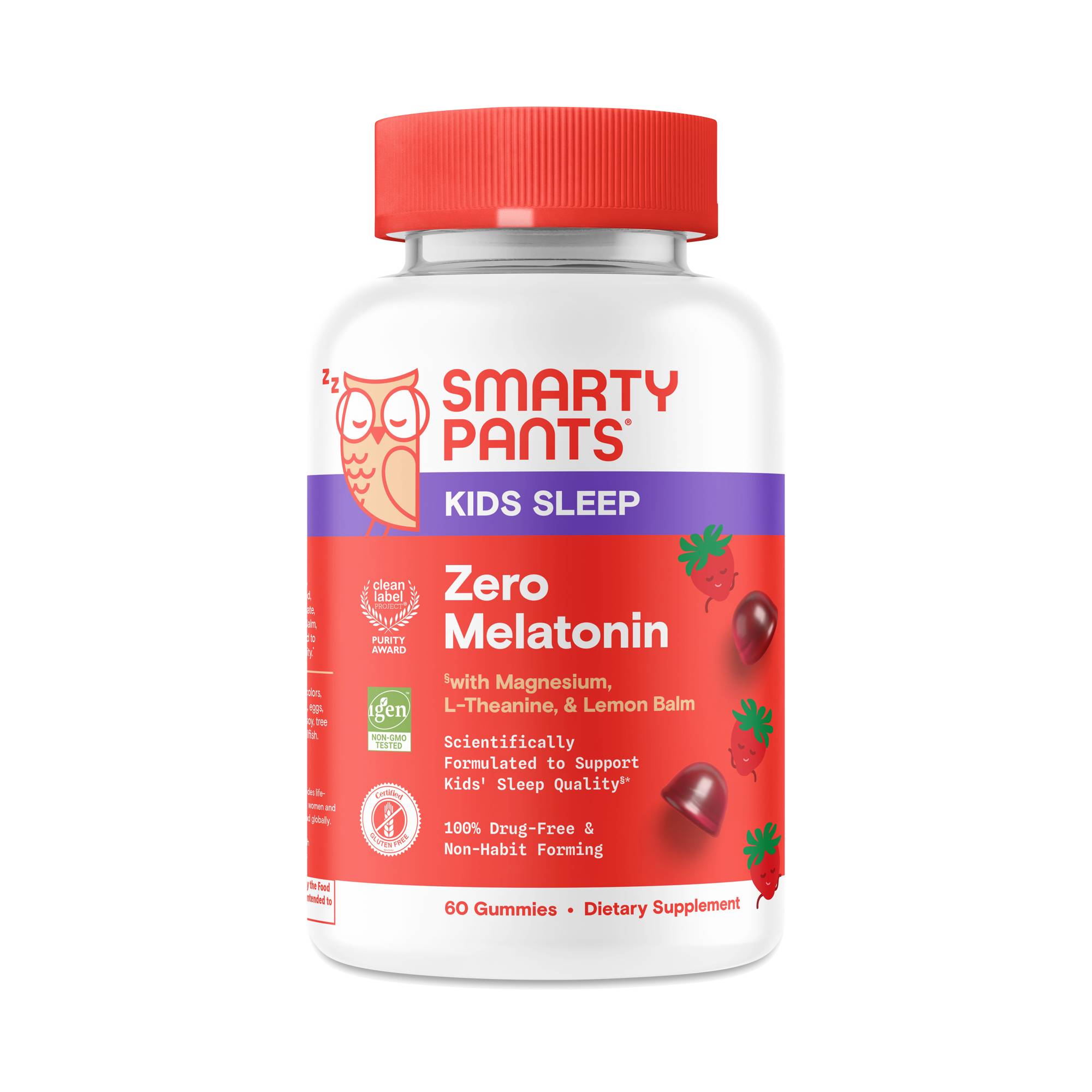 Kids Sleep Zero Melatonin Gummies, Strawberry