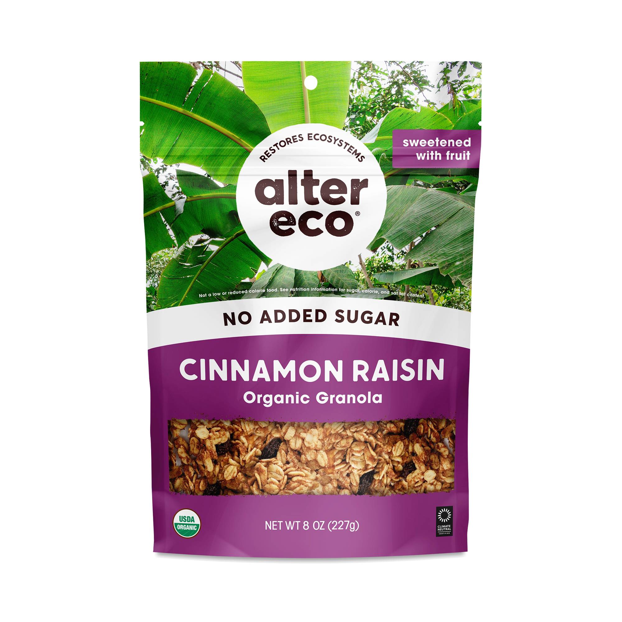 Organic No Sugar Added Granola, Cinnamon Raisin