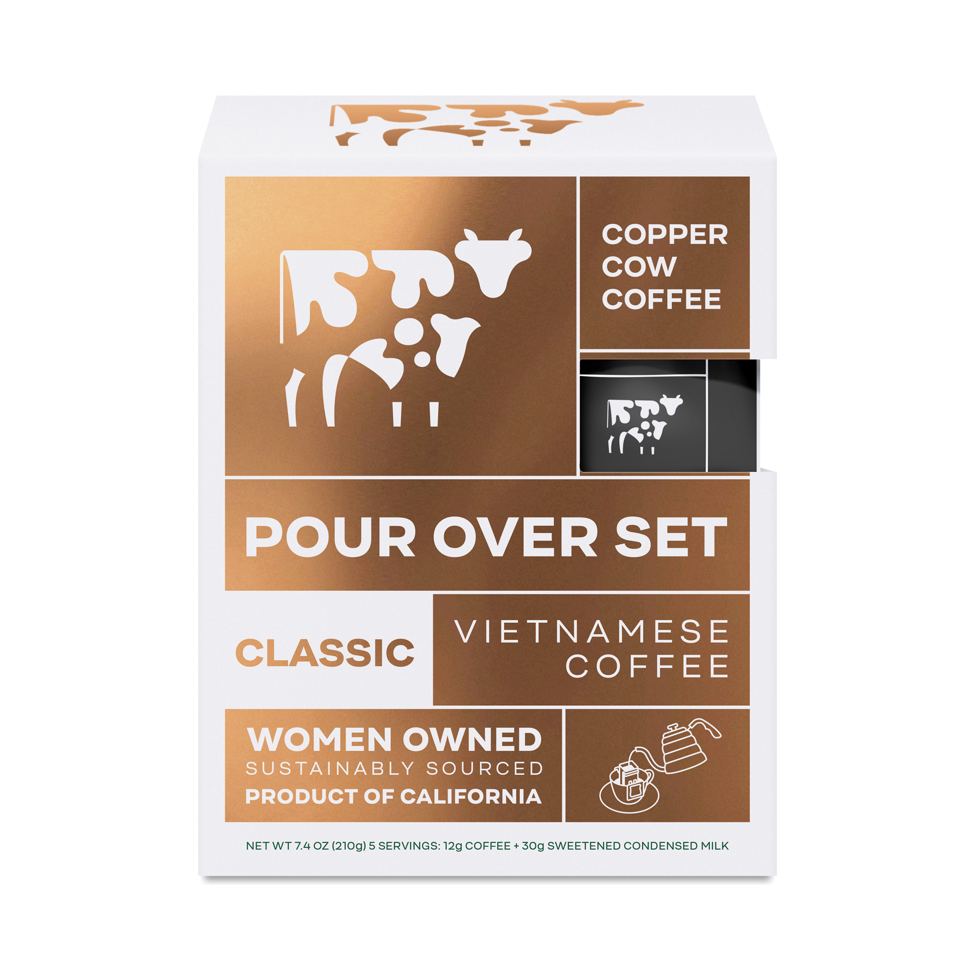 Copper Cow Coffee Pour Over Kit, Classic "Cream" Latte Thrive Market