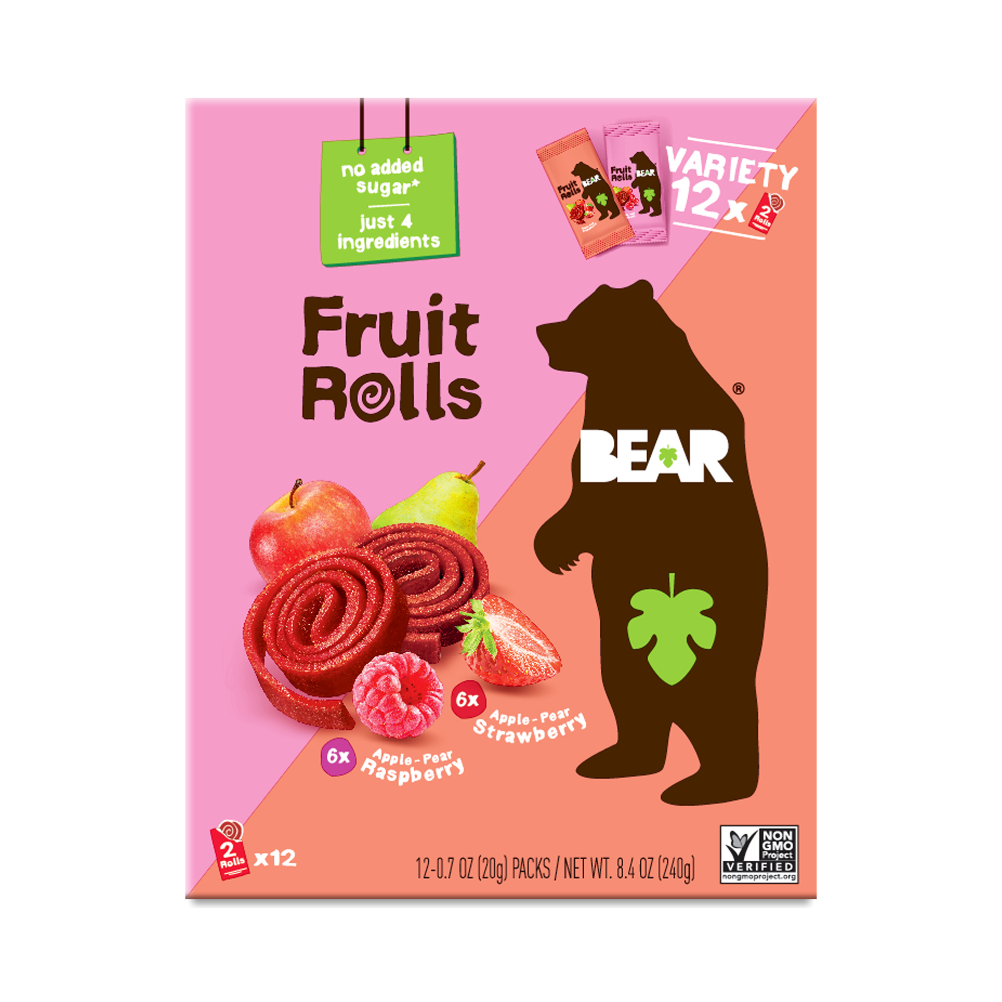 Fruit Roll Raspberry BEAR Fruit Rolls Variety Pack, Raspberry & Strawberry | Thrive Market