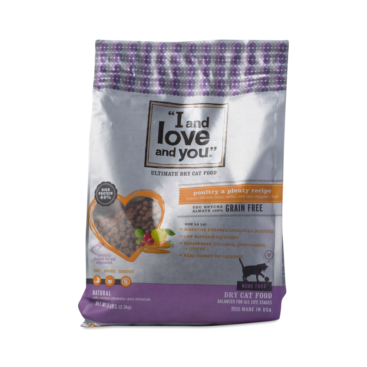 Nude Food Cat Kibble, Poultry A Plenty