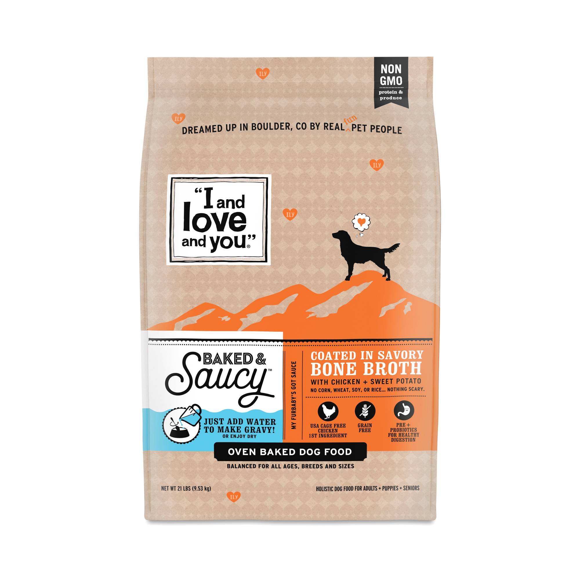 Baked & Saucy Dog Kibble, Chicken & Sweet Potato