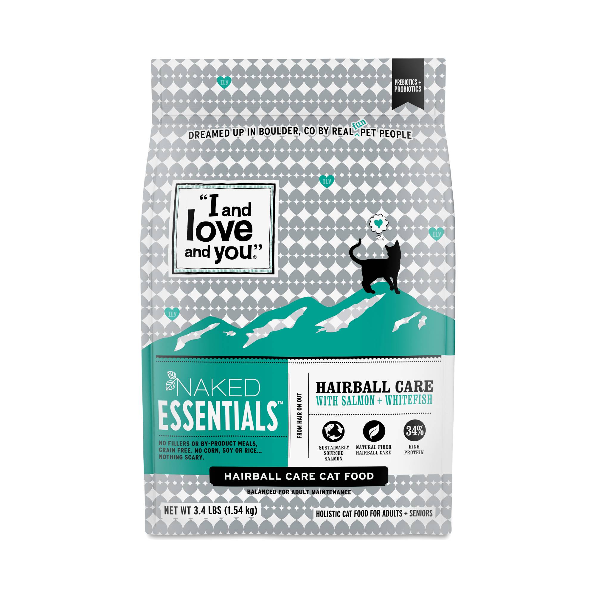 Naked Essentials Cat Kibble, Hairball Care with Salmon + Whitefish