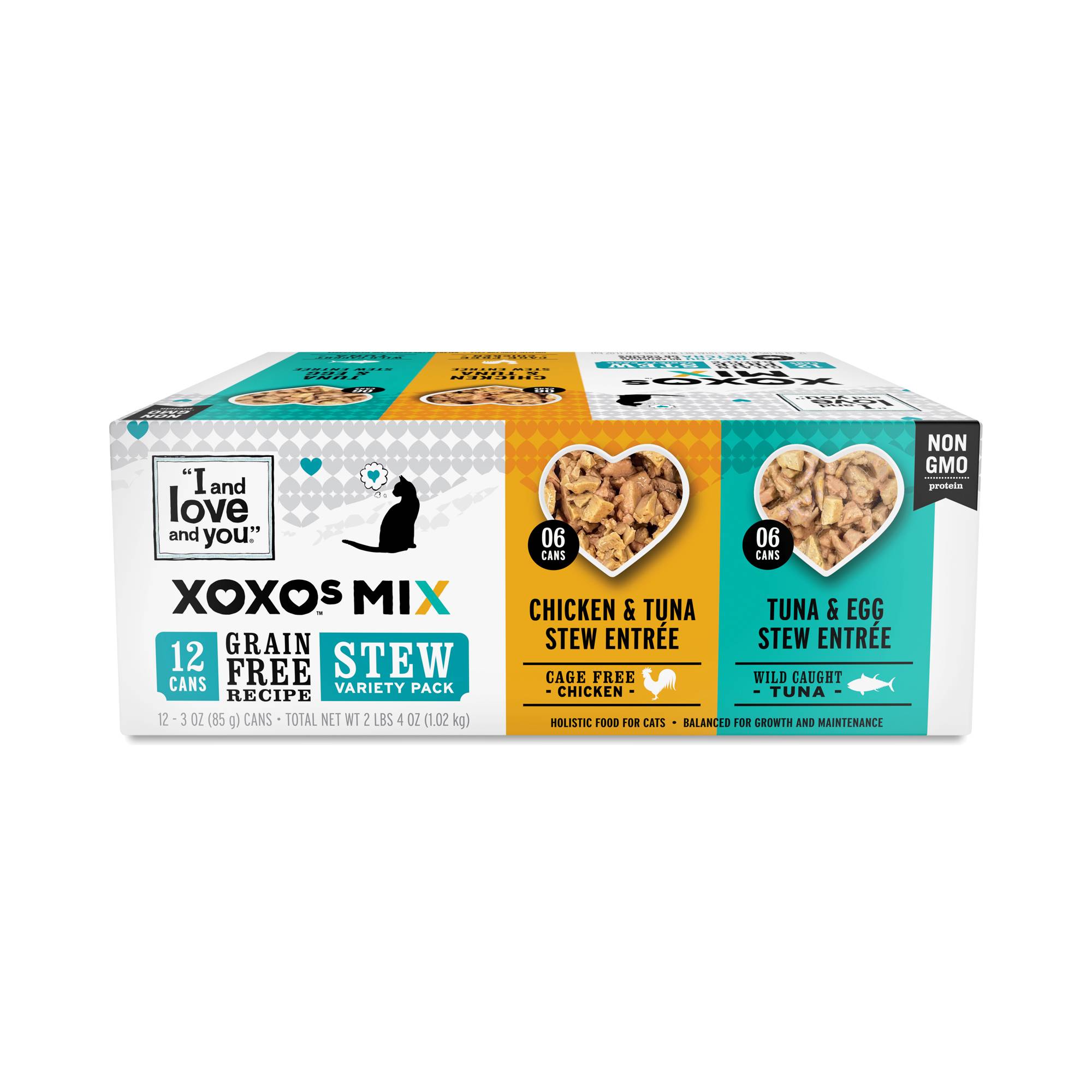 XOXO's Grain Free Canned Cat Food Variety Pack, Chicken & Tuna Stew