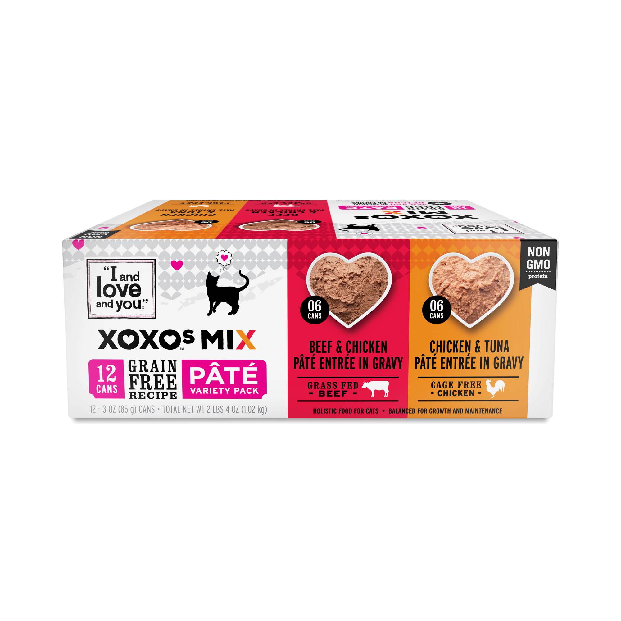 XOXO's Grain Free Canned Cat Food Variety Pack, Chicken & Beef Pate